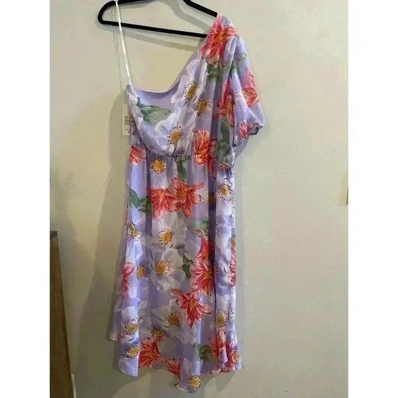 Floral One-Shoulder Asymmetric Hem Dress Julia Jordan NWT Sz 12 Women’s - Picture 4 of 6